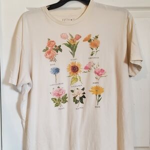 Floral Graphic T-Shirt, Fifth Sun Target Tee Size Large